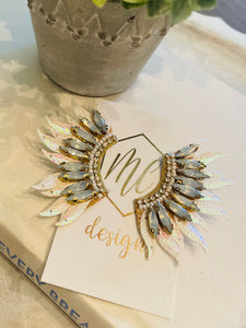 Statement Rhinestone Wing Earrings