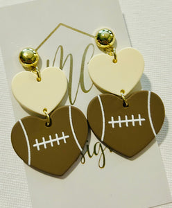 Acrylic Sports Hat Heart Earrings