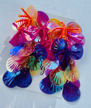 Colorful Iridescent Flower Petal Earrings