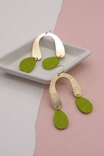 WOOD METAL MIX  GEO SHAPE EARING