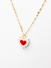 Hand Painted Heart Pendant Necklace