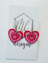 Acrylic Pink Heart Earrings