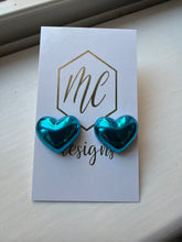 Metallic Heart Stud Earrings
