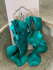 Reverse Petal Dangle Earrings with Gold Fishhooks
