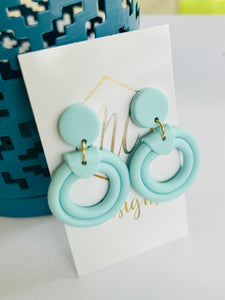 Double Round Clay Earrings