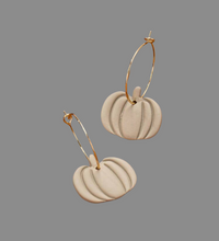 Clay Pumpkin Hoop Earrings