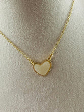Large White Druzy Heart Necklace