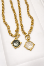 Gold Toggle Faceted Gemstone Necklace