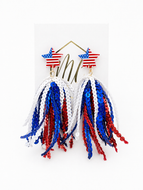 Patriotic Stars w Sequin Fringe