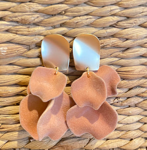 Velvet Felt Petal Earrings