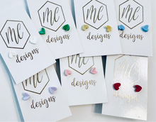 Multicolor Heart Stud Earrings