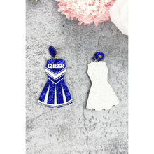 GLITTER CHEERLEADER UNIFORM DROP POST EARRING