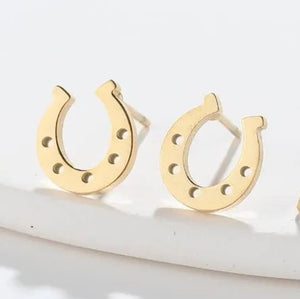 Horseshoe Studs Gold Silver