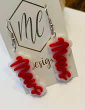 Scripted Football Team Earrings