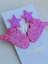 Cowgirl Glitter Hat Earrings