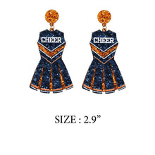 GLITTER CHEERLEADER UNIFORM DROP POST EARRING