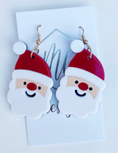 Acrylic Santa Claus Face Earrings Christmas