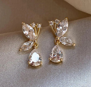 Butterfly and Flower Jewel Earrings