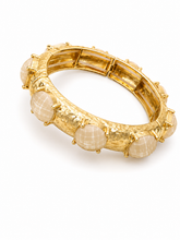 Faceted Round Stone Cuff Bracelet