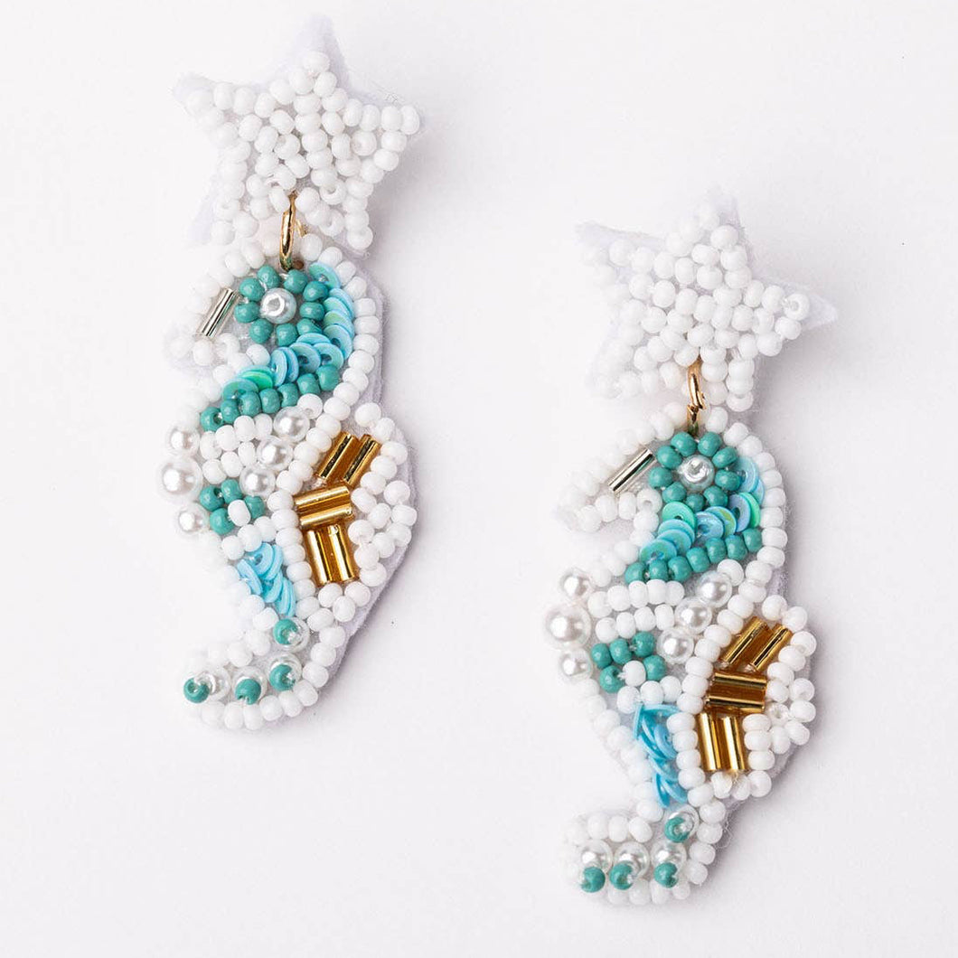 Beaded Seahorse Earrings