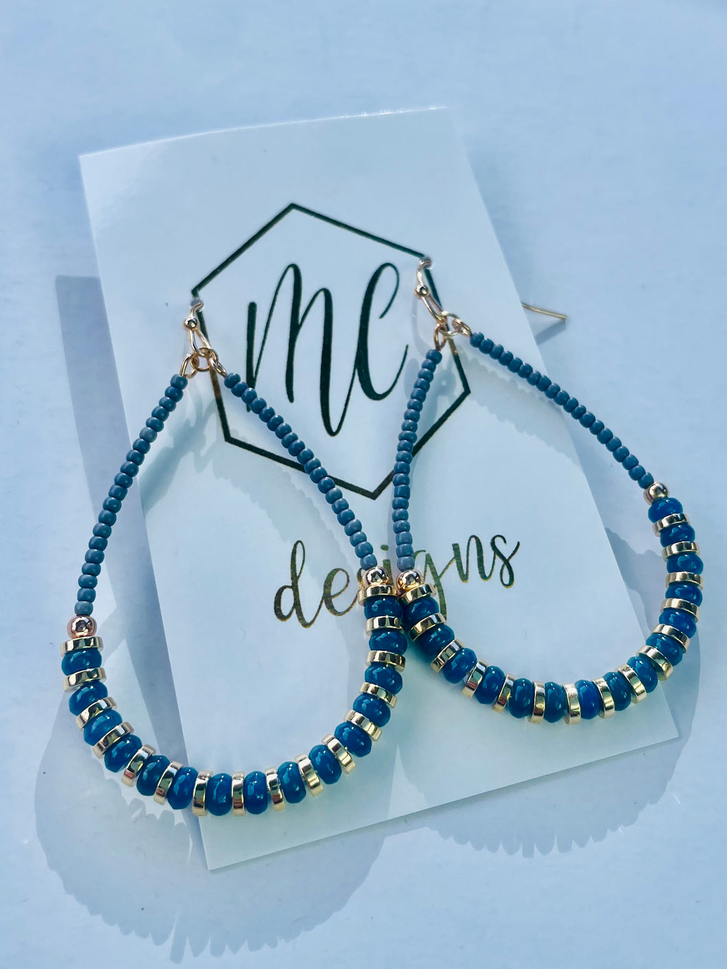 Colorful Beaded Teardrop Earrings