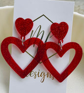 Glitter Heart Earrings