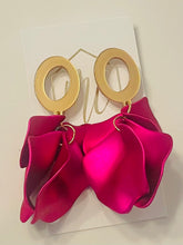 Metallic Petal Dangle Earrings