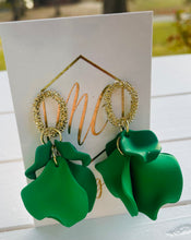 Small Matte Petal Earrings with Open Gold Circle Post