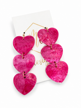 New Acrylic Heart Valentine Ascending Earrings