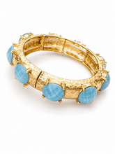 Faceted Round Stone Cuff Bracelet