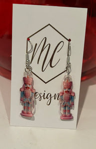 Small Pink Nutcracker Earrings