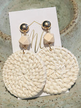 Tan Triple Rattan Earrings