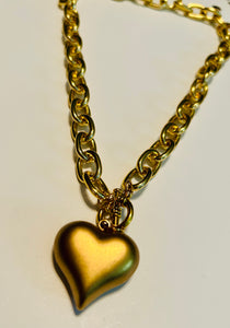 Chunky Heart Gold Necklaces