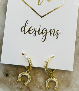 Small Rhinestone Horseshoe Hoops