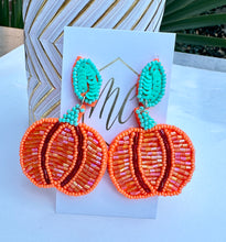 Fall Pumpkin Beaded Earrings Halloween