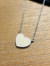 Large White Druzy Heart Necklace