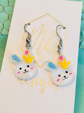Easter Bunny Earrings with Crowns