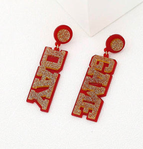 Game Day Acrylic Glitter Earrings