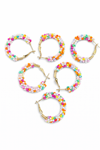 Multicolor Beaded Hoop Earrings