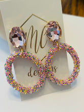 Glitter Oval Earrings