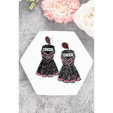 GLITTER CHEERLEADER UNIFORM DROP POST EARRING