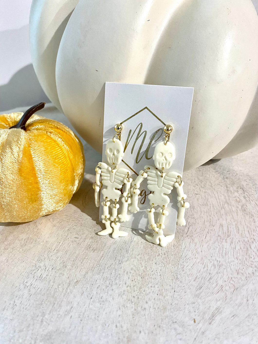 Halloween Skeleton Clay Earrings