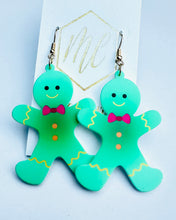 Acrylic Gingerbread Man Christmas Earrings