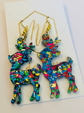 Confetti Reindeer Christmas Earrings