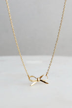 Gold Bow Simple Charm and Rhinestone Necklaces