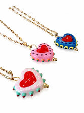 Hand Painted Heart Pendant Necklace