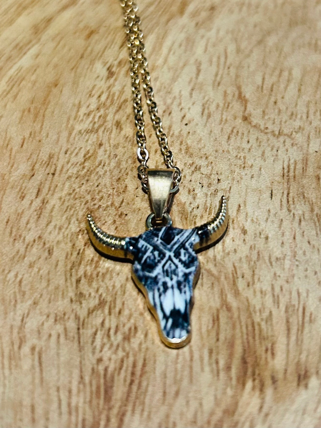 Gold Colorful Bull Necklace