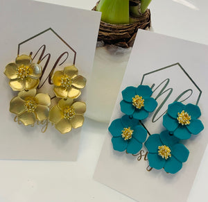 Small Double Flower Earrings