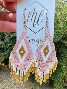 Fall Fringe Beaded Earrings