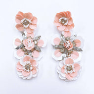 New Beaded Sequin Flower Earrings